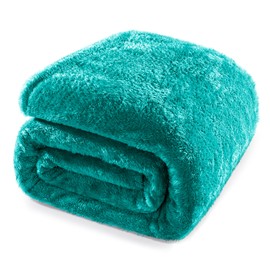 Whale Flotilla Cuddly Fluffy Blanket, Warm Fleece Blanket / Sofa Blanket / Couch Blanket - Super Soft and Cuddly, 150 x 200 cm, Teal