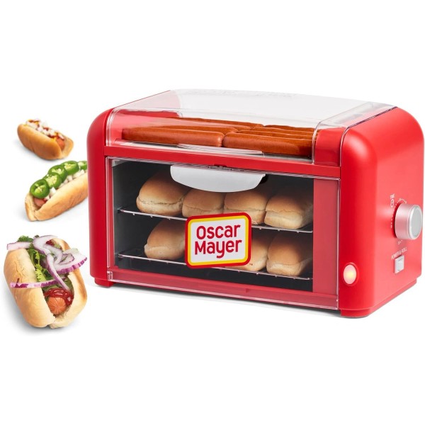 Extra Large 8 Hot Dog Roller & Bun Toaster Oven