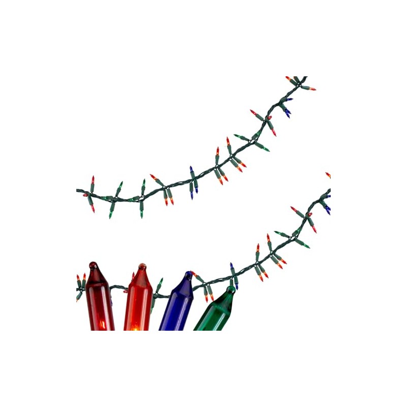 Mini Christmas Light Garland Set - Multi-Color - 18' Green