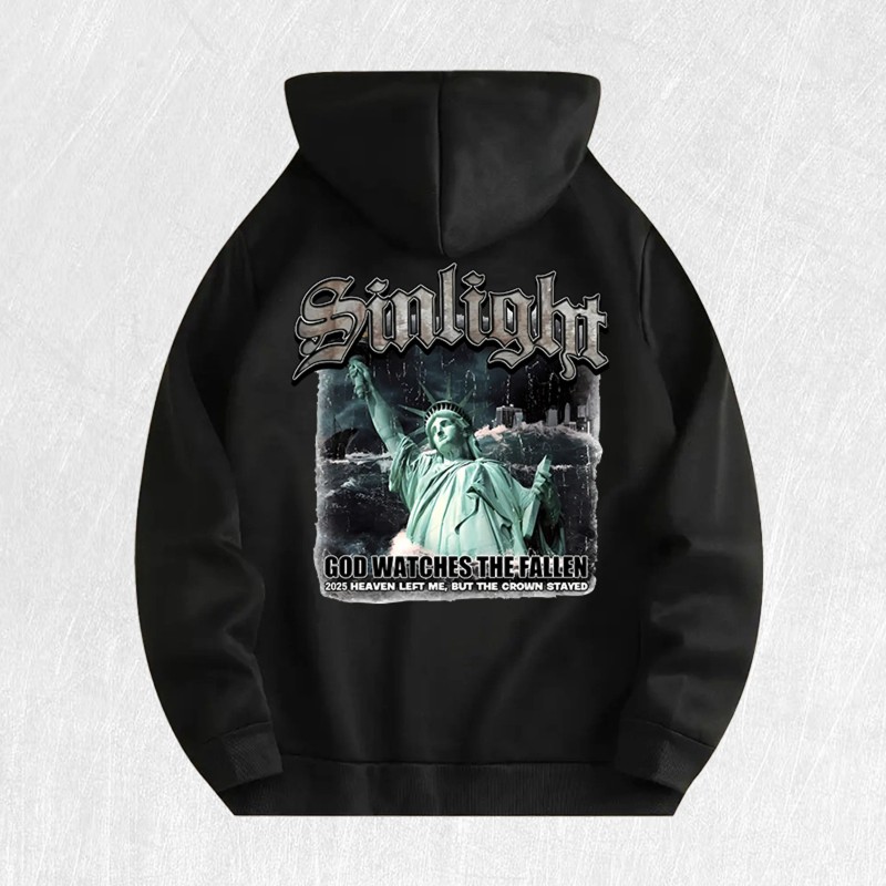 Liberty Statue Graphic Hoodie 100% Cotton US Warehouse 6 ColorsColor: