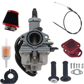 YJGZSVK 30MM Carburetor For Honda Hawk 250 Taotao TBR7 Apollo DB36 ATV GO KART 4-Stroke 125 150 200 250cc Dirt Bike Throttle Cable Intake Manifold Air Filter Handbar
