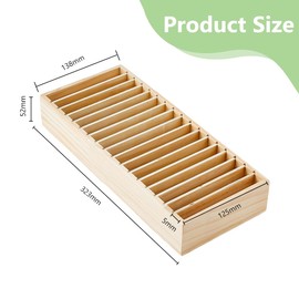 DICOSMETIC 17 Grids Wooden Headband Box Hairband Display Jewelry Storage Organizer Bracelet Holder Display for Women Home Decor, 12.72"x5.43"x2.05"