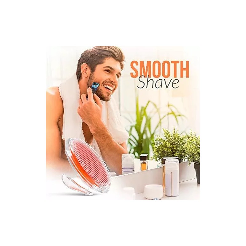 Cepillo Exfoliante Facial Y Corporal Cerdas Silicona Naranja