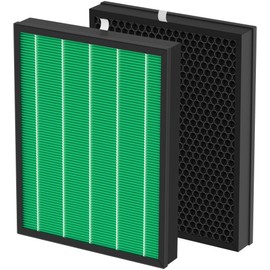 400/400S Replacement Filter Compatible with Coway AIRMEGA Max2 400 400S 400(G) 400S(G) Air Purifi-er, Max2 Green True HEPA and Active Carbon Filter Set, AP-2015-FP, 2 Pcs 1 Set