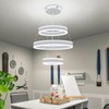O'NEELDY Modern LED Chandeliers Adjustable Hanging White Pendant Light Fixture