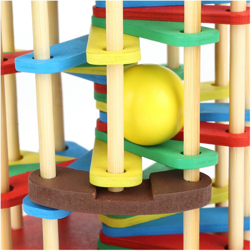 Colorful Wooden Knock Ball Ladder Toy Intelligence Development Kids Children