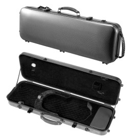 Portable 4/4 Full Size Rectangle Oblong Violin Case Composite Carbon Fiber for Instrument Storage & TransportationMaterials: Composite Carbon Fiber, Shape: Rectangle