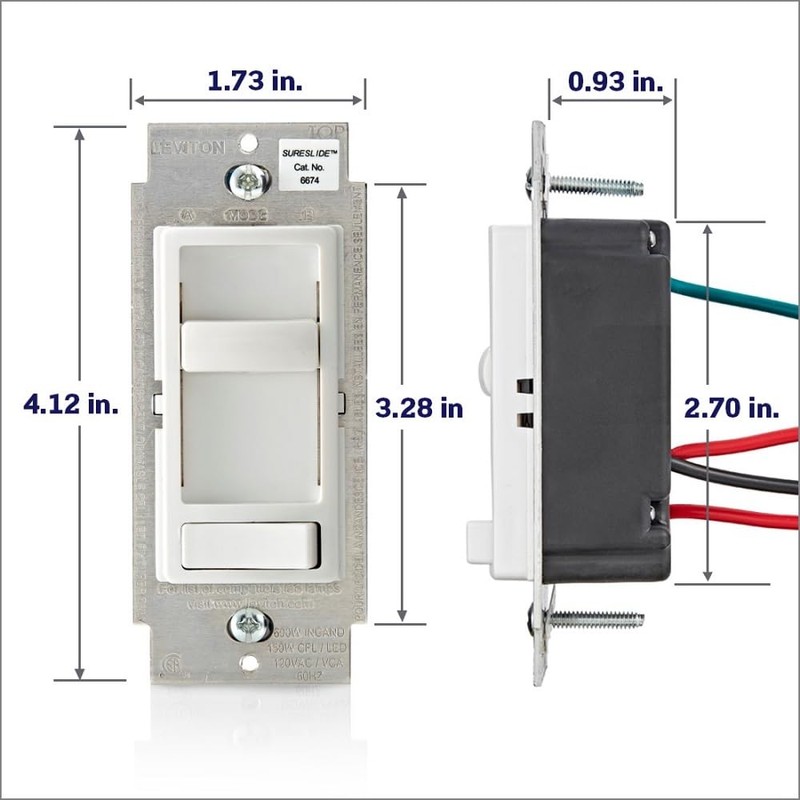Leviton SureSlide Dimmer Switch for Dimmable LED, Halogen and Incandescent
