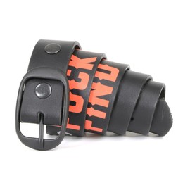 Milwaukee Leather MP7110 Men's F* Around - Find Out Black Genuine Leather Belt with Interchangeable Buckle - 1.5 inches Wide - 34