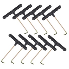 WOONEKY 10pcs Heavy Duty Trampoline Spring Puller Tools with Plastic Handles Portable T Shaped Hooks for Accurate Spring Installation Quick Assembly Compatible with Various Brands and