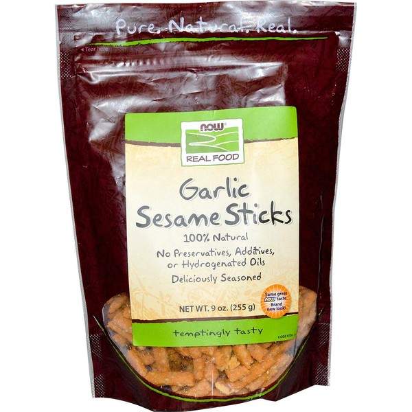 Garlic Sesame Sticks Now Foods 9 oz Bag