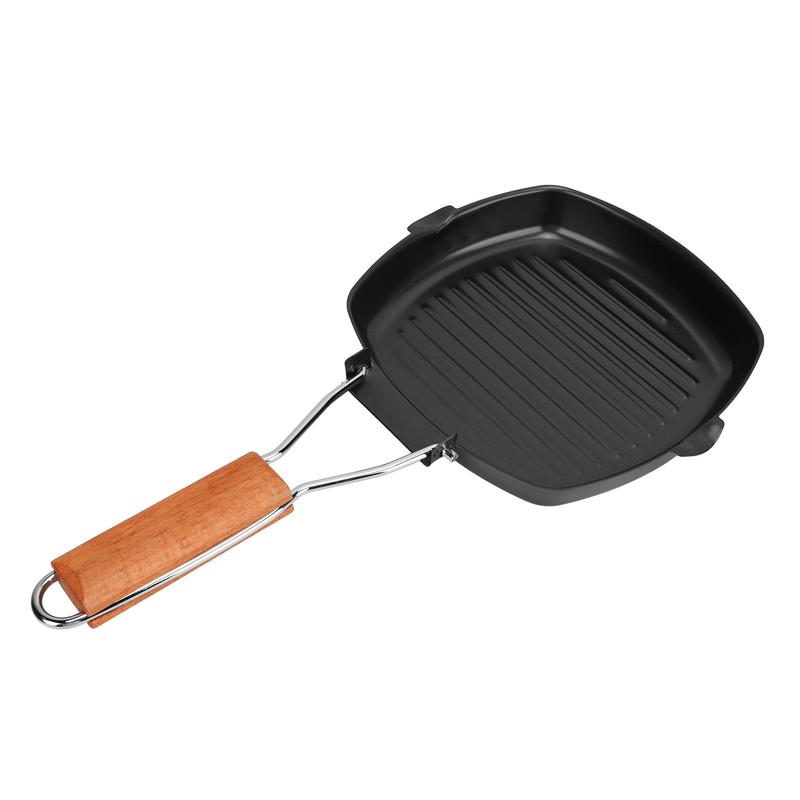 Frying Pan Folding Non Stick Portable Anti Scald Wooden Handle