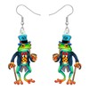 WEVENI Acrylic Cute Frog Earrings Dangle Funny Animal Jewellery for Women Girls Accessories Gift, Acrylic, No Gemstone