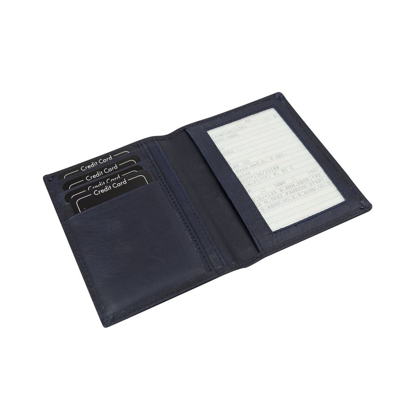 Credit Card Holder LEAS, Genuine Leather, blue - ''LEAS Card-Collection''