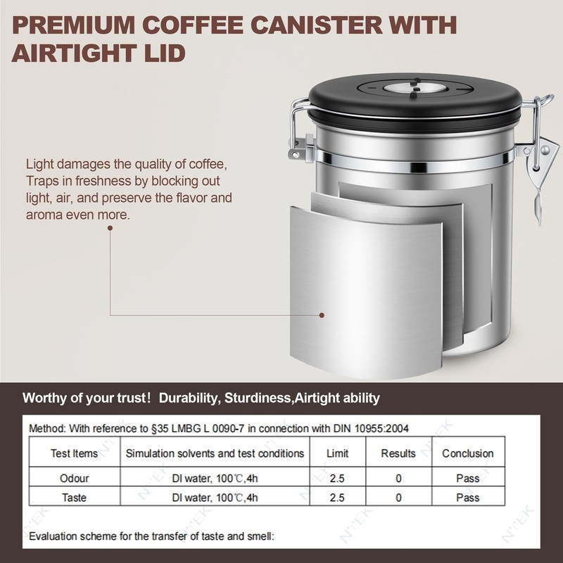ShanSon Coffee Canister Airtight Coffee Container Stainless Steel Coffee Bean