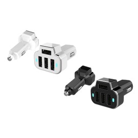 Aquarius PowerUp 4-Port USB Car Charger (Black)