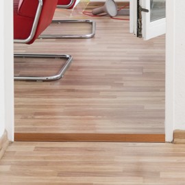 Floor Transition Strip Self Adhesive, Flat Laminate Floor Cover Strip 2" Wide Vinyl Floor Flat Divider Strip, Wood Grain Design (3.28FT, Brown)