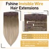 Fshine Headband Hair Extensions Human Hair 12 Inch Wire Hair