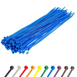 GTSE 12 Inch Blue Zip Ties, 100 Pack, 50lb Strength, UV Resistant Long Nylon Cable Ties, Self-Locking 12" Tie Wraps