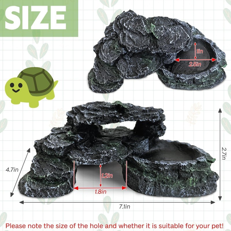 Kathson Reptile Hide Resin Turtles Dock for Aquarium Turtle Basking