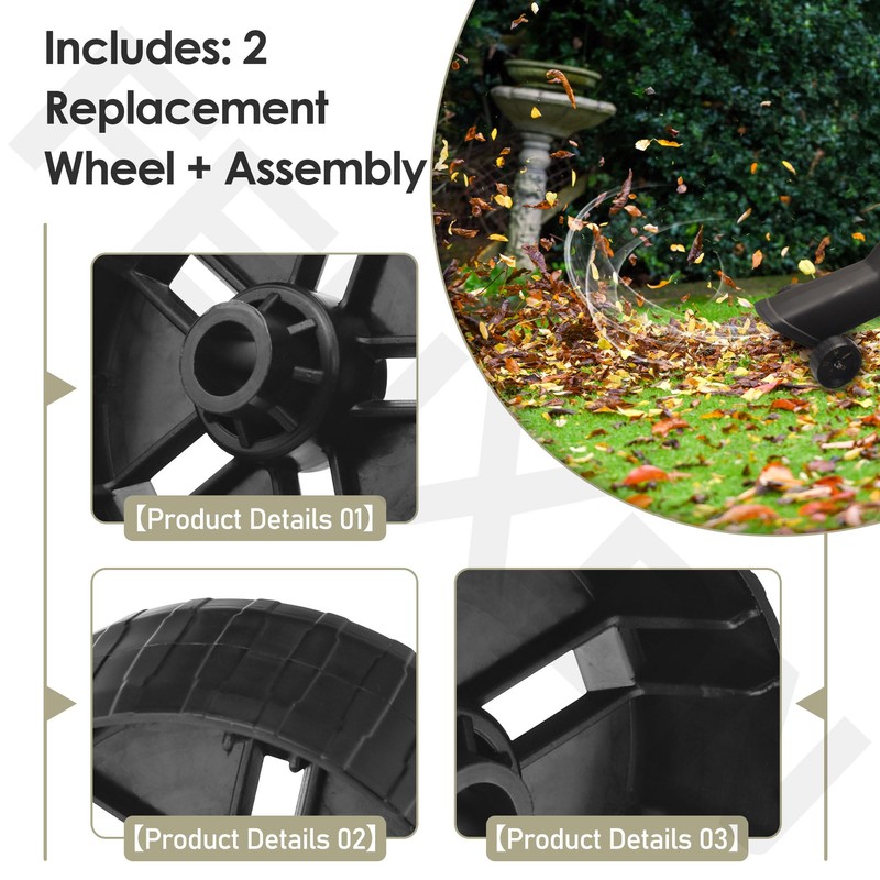 WG509 Replacement Wheel Assembly for WORX WG509 WG505 12 Amp