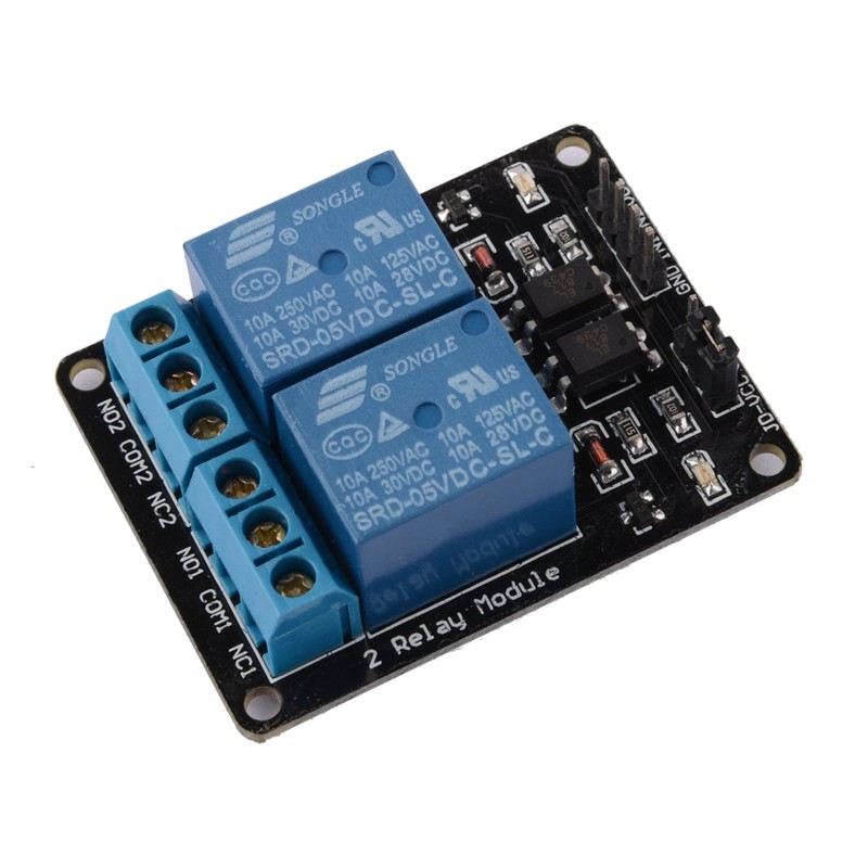 YOUMILE 5PCS 5V Two 2 Channel Relay Module With Optocoupler