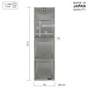 Saki W-433 Wall Pocket, Gray, Approx. Width 6.3 x Height