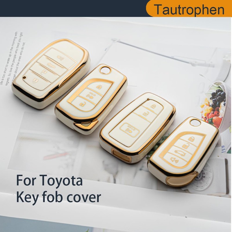 Tautrophen Key Fob Cover Case Shell Protector for Toyota RAV4