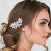 AstraGlam 4PCS Bridal Hair Accessories Silver Sparkly Rhinestone Hair Clips