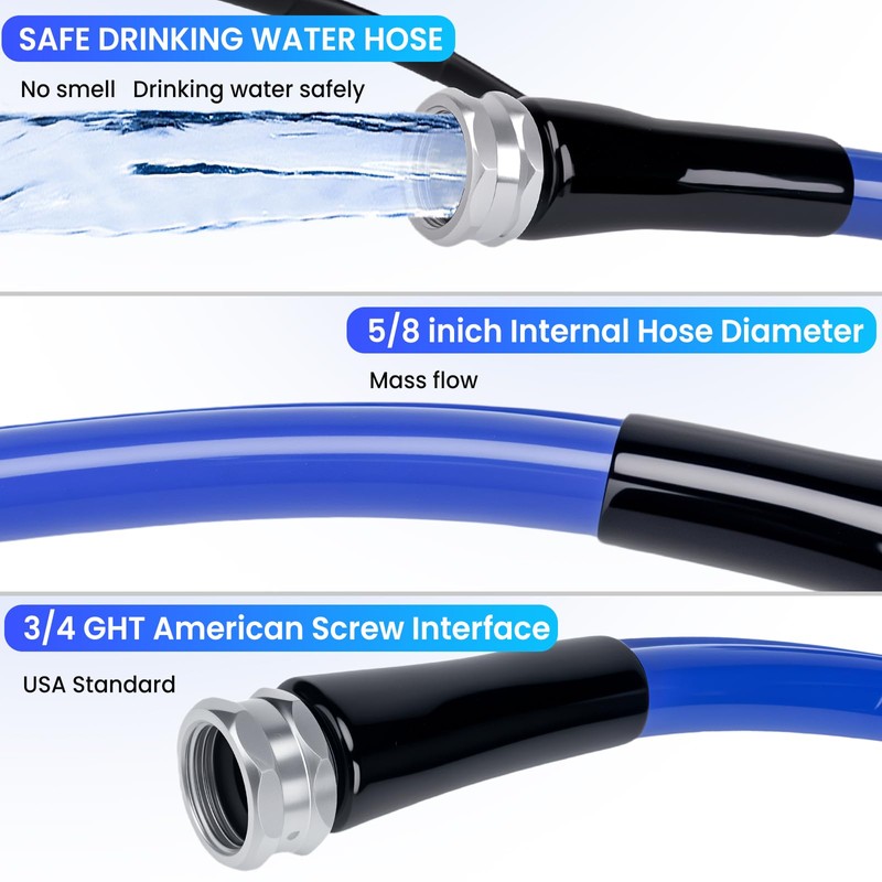 RVSNAIL 50FT Heated Water Hose for RV, Heated Drinking Water