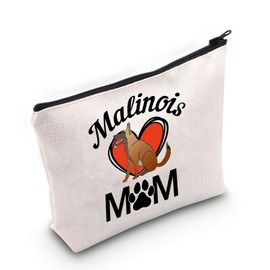VAMSII Belgian Malinois Lover Gift Malinois Mom Makeup Bag Belgian Malinois Owner Cosmetic Bag Belgian Malinois Design Gift (Malinois Mom M)