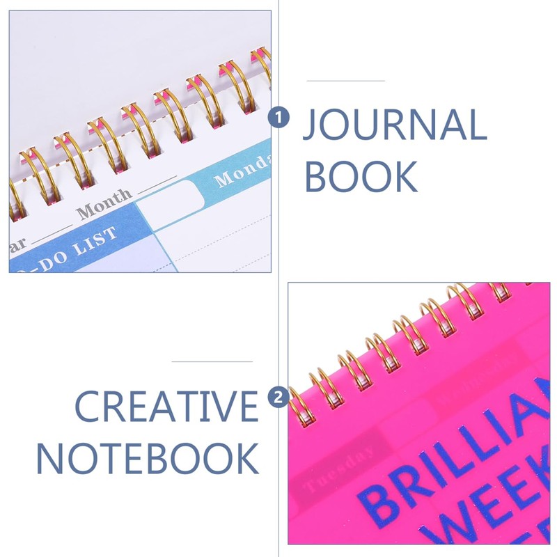 Didiseaon Weekly Planner Spiral Bound Undated Pink with Daily Hourly