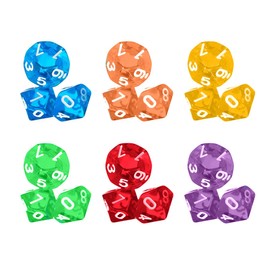 FIMWOLZ 18 Piece Acrylic Polyhedral Dice Set, D10 Dice Dice Game Dice for DND/RPG/MTG Table Games, Board Game, Card Game, Role Playing Games