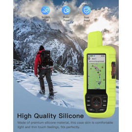 Case for Garmin GPSMAP 66i / 67i, Outdoor Handheld GPS Navigator Soft Silicone Skin Protective Cover,Shockproof & Dustproof & Anti-Scratch,Neon Green