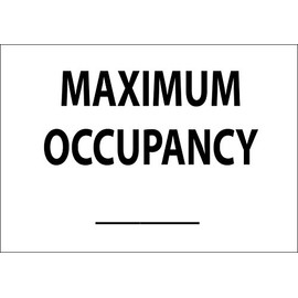 Zing Green Products 1905A Maximum Occupancy Sign with Number Kit, Recycled Aluminum, 7" H x 10" W, Black on White