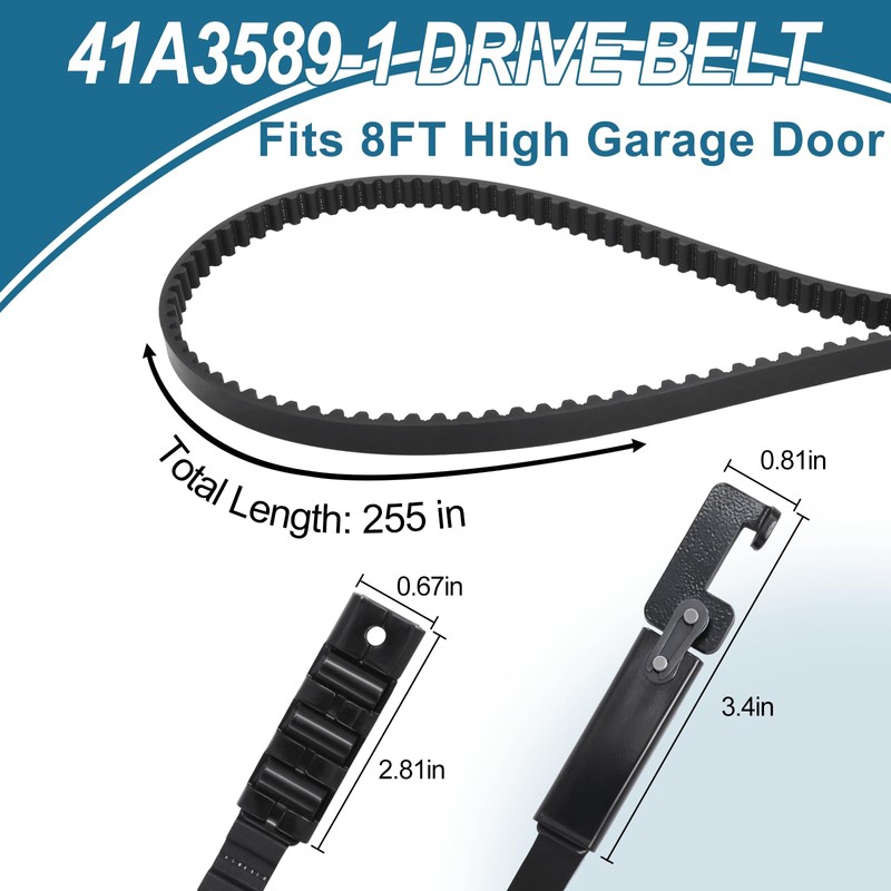 41A5250 Drive Belt, 41AB050-2 for 7ft High Garage Door, 237''