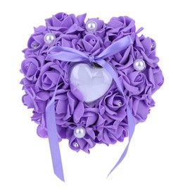 Romantic Rose Wedding Favors Heart Pearl Gift Ring Box Pillow Cushion White Red