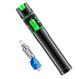 Visual Fault Locator - Green Light Fiber Optic Tester with 15mW Output, 510nm Wavelength, Compatible with SC/FC/ST/LC Interfaces, Ideal for Network