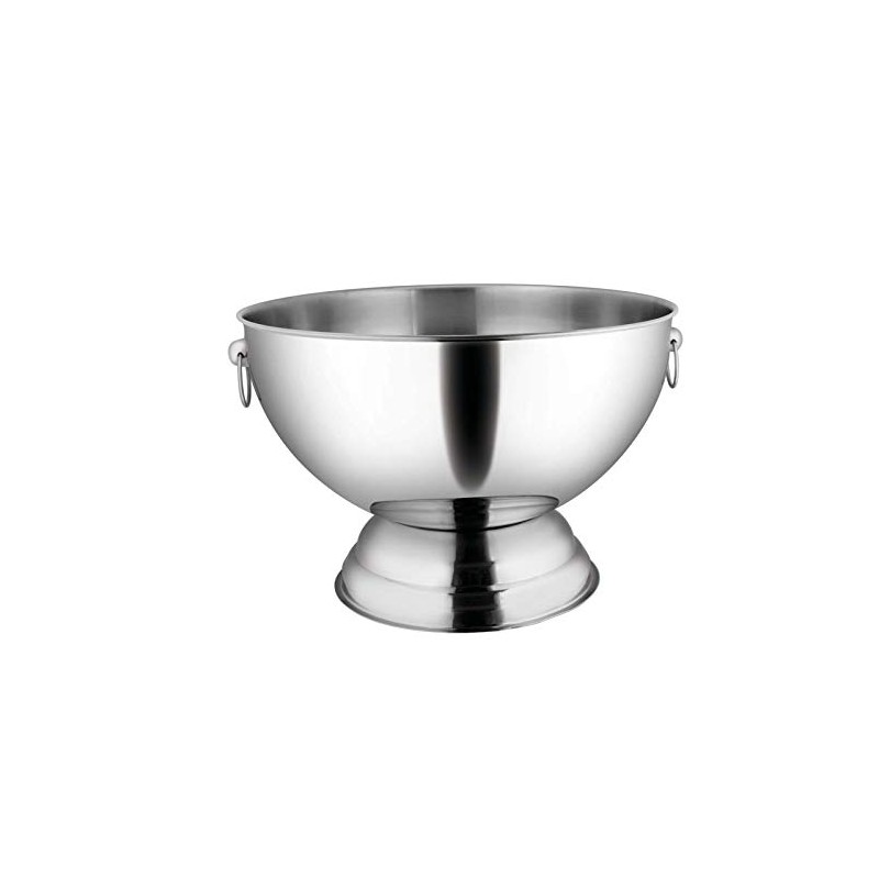 Winco SPB-35 Stainless Steel Punch Bowl with Handles, 3.5-Gallon, Medium