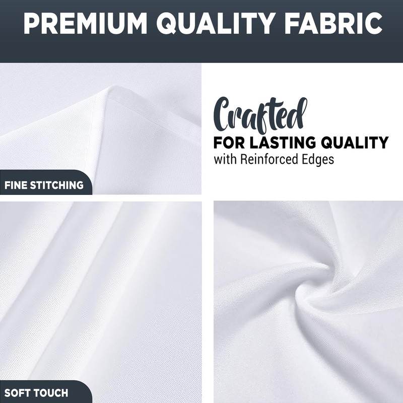 WedDecor White Square Tablecloth 54 x 54 inch Polyester Linen