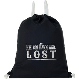 EXPRESS-STICKEREI Gym Bag Funny Saying | Bag Black Waterproof Sports Bag Gym Bag Backpack Funny Bag Women Men Bag Backpack Bag Funny Sports Bag, Ich Bin Dann Mal Lost - Gym Bag