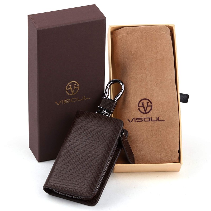 VISOUL Smart Key Case, Genuine Italian Leather, Cover Type, Key