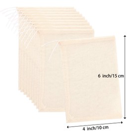 Boao 24 Pieces Spice Bags for Cooking Cheesecloth Bags for Straining Reusable Empty Tea Bags Drawstring Soup Bags Muslin Bags (4 x 6 Inch)