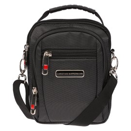 Christian Wippermann High-Quality Small Men's Women's Shoulder Bag Shoulder Bag Nylon Bag, black, shoulder bag