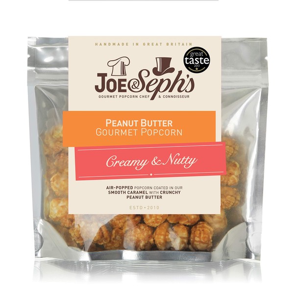 Joe & Seph's Peanut Butter Popcorn Snack (1 x 32g), 1 Star Great Taste Award Winner in 2023, Handmade in UK, Suitable for Vegetarians, Gluten Free, Air-popped