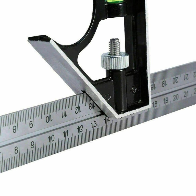 MAXPERKX Combination Square 12Inch/300mm, Set Square Carpentry Stainless Steel Angle