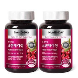 Nutri-D-Day Premium Cranberry Tablets 90 x 2, total 6-month supply / 뉴트리디데이 프리미엄 크랜베리정 90정 x 2개 총6개월분