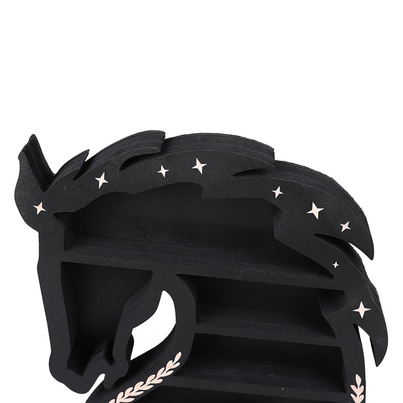 Horse Shape Wooden Crystal Display Shelf Decorative Wooden Crystal Wall