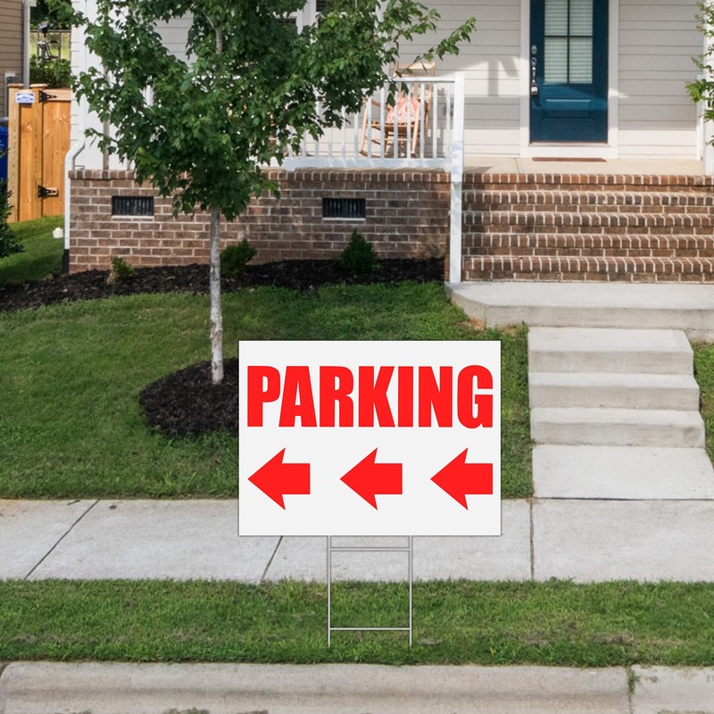 AUYKTE 2 Pack Parking Sign with Metal H-Stake, with Left