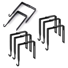 AIEX 4pcs Adjustable Cubicle Hangers, Metal Cubicle Hooks for Hanging Over The Door Mirror Hooks Universal Partition Hanger Set, Fit Panels with 1 3/8" to 3 1/2" Thickness (Black)